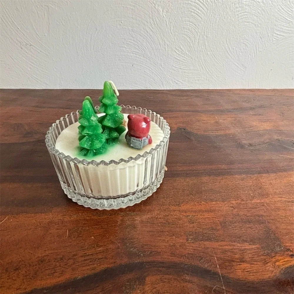 Urban Outfitters Fir Balsam + Mint Holiday Scene‎ Ribbed Jar Candle 4in